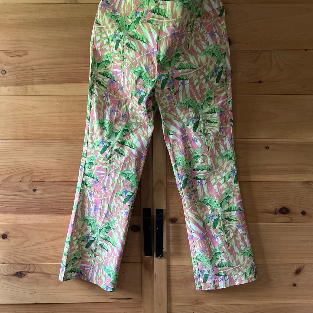 J. McLaughlin Ivy Pant in Pink and Green Tropical Print with tags never worn 12